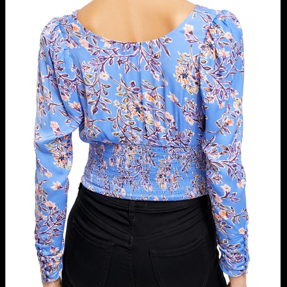 Free People Printed Santiago Blouse in Blue - Picture 5 of 12